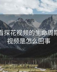 从数据看探花视频的生命周期，探花视频是怎么回事