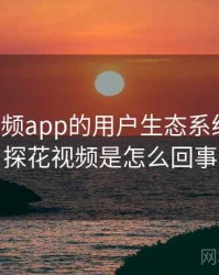 探花视频app的用户生态系统分析，探花视频是怎么回事