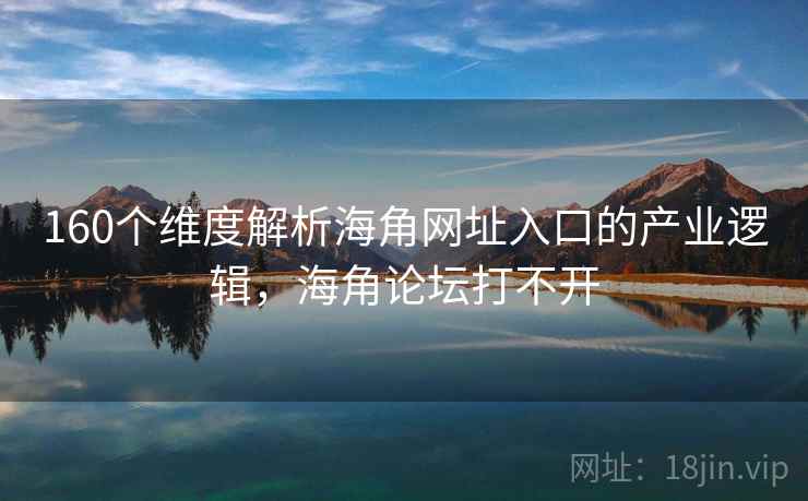 160个维度解析海角网址入口的产业逻辑，海角论坛打不开